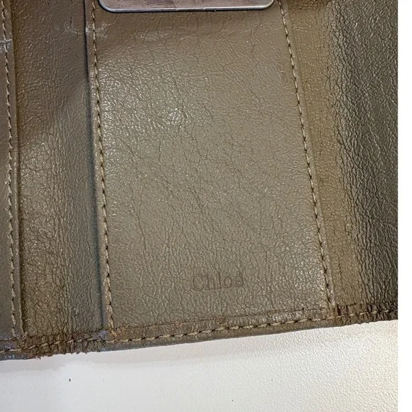 Chloe Taupe Brown Leather Monogram Key Holder Wallet - Picture 10 of 13